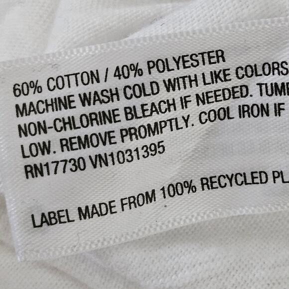 White Cotton Blend Crop Tee Size Small - Picture 4 of 4